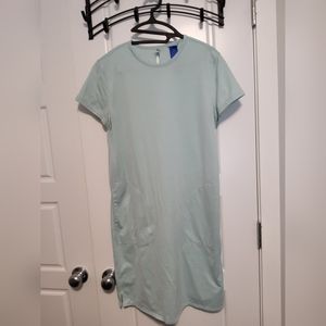 Aqua blue or teal blue t-shirt dress